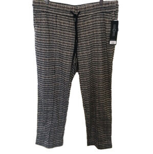 Liverpool pull-on crop leg houndstooth print trouser w/draw string waist Size XL
